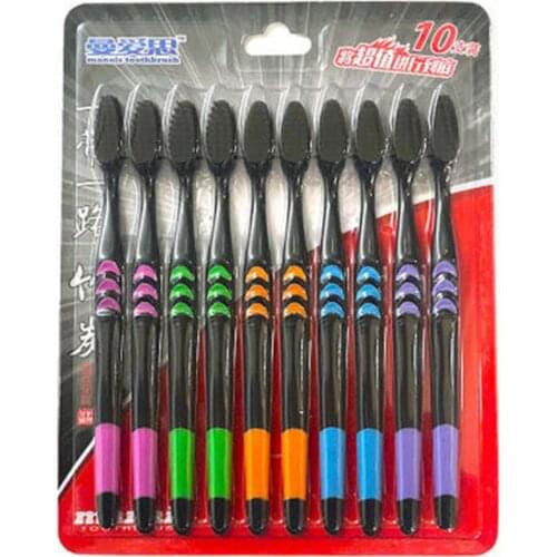 Bamboo Charcoal Toothbrush Soft Toothbrush Adult Household Cleaning Toothbrush Household PBT Milled Fiber