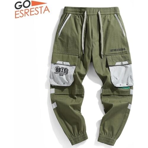 Goesresta Tide Brand Multi-pocket Cargo Pants Men Hip Hop Joggers Streetwear Trousers Casual Loose Plus Size Track Pants For Men