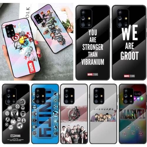 Marvel Avengers cute text logo For Samsung Galaxy A91 A81 A72 A71 A52 A51 A41 A31 A21S A11 A01 Tempered Glass Cover