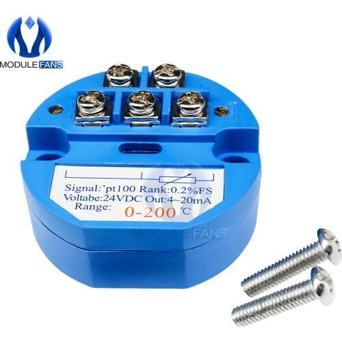 Temperature Sensor Transmitter Module D Sensor 4-20MA 0~200 RTD DC 24V 45mm diameter 1.77inch 25g
