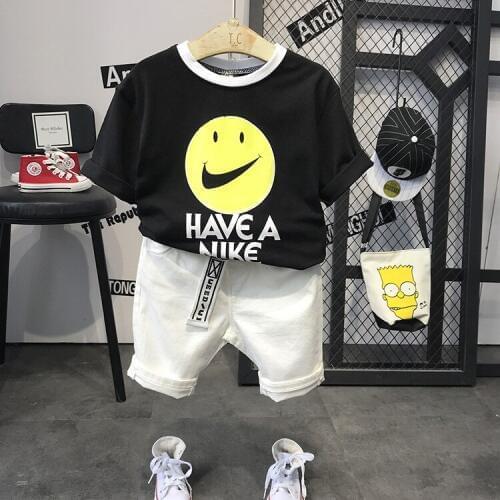 Children Boys Summer New Clothing T Shirt 2018 Fashion Smile Face Print Kids Girl Top Tees Toddler Cotton Tee Shirt Boys Clothes