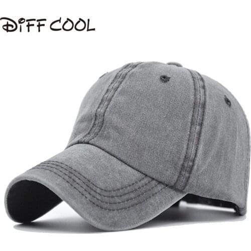 [DIFF COOL]Men and women hip hop washed cap fashion baseball cap casual solid color sports cap dad adjustable breathable couple