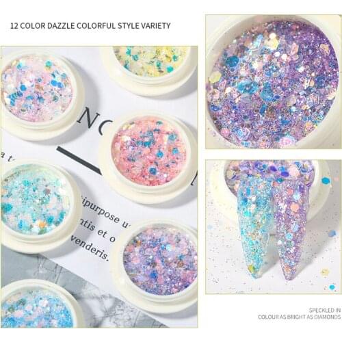 Nail Art Round Hexagon Mixed Sequins Glitter Irregular Symphony Multicolor Ultra-thin DIY Nail Art Decoration Patch Accessories