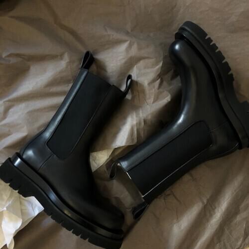 Jelly Sole Elastic Chelsea Boots Unisex Men and Womens Height Increasing Winter Shoes Big Size 34 42 Mens Ankle Boots