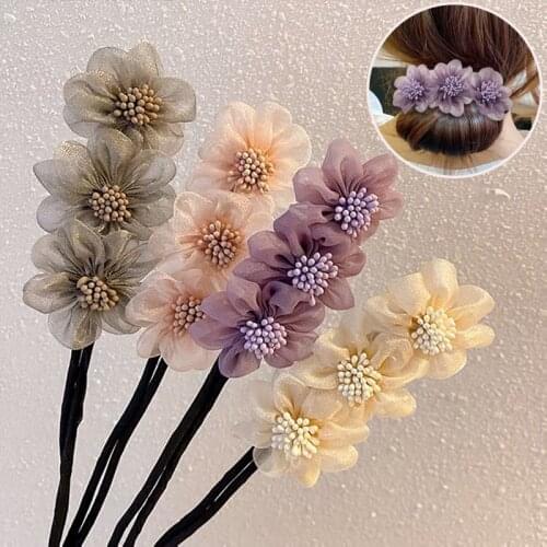 Fashion Women Flower Hair Curls Bun Head Band Hair Maker Magic Hair Making Tools Ribbon Bowknot Bun Maker Accessories
