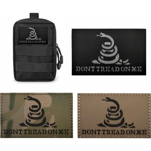 DTOM IR Patch Military Armband Badge Sticker Decal Applique Embellishment Snake Dont Tread On Me Tactical Reflective Patches