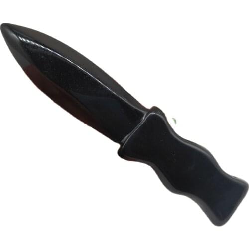 Natural Black Obsidian Crystal Protection Stone Hand Carved Dagger Folk Crafts Men Gifts Magic Talisman And Sword Witch Supplies
