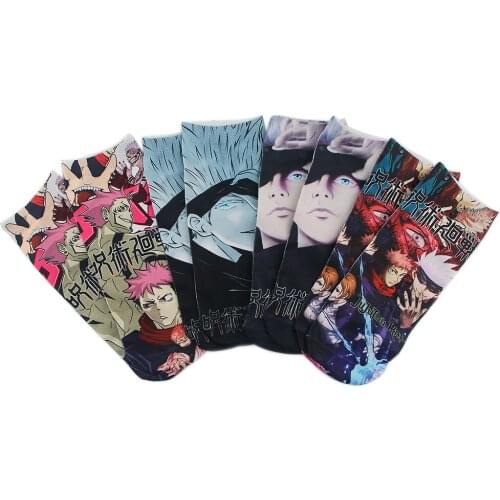 BG891 Dongmanli Anime Print Socks Men Women Socks Cartoon Cosplay Sock Adult Casual Socks Funny Happy Skateboard Socks