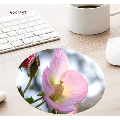MRGBEST In Stock New Round Small Size Mouse-pad Softy Nature Rubber Mats Pretty Flower Picture Desk Pads for Gaming or Office