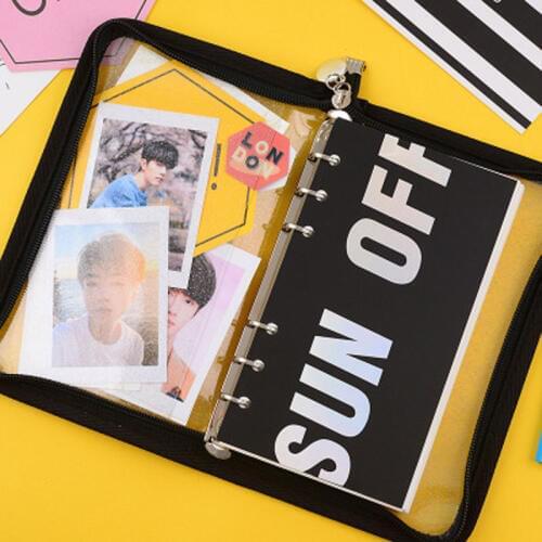 2020 Yiwi New Arrive A6 zip Transparent Loose Leaf Binder Notebook Journal Planner Office Stationery Supplies