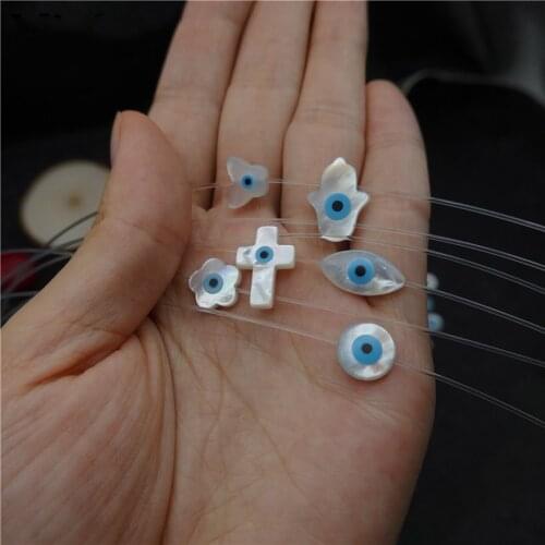 New arrival natural deep sea shell genuine MOP eye pendant clear chain choker necklace