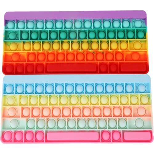 New Design Giant Stress Relief Silicone Keyboard Shape Big Size Push Pop Bubble Sensory Fidget Toys
