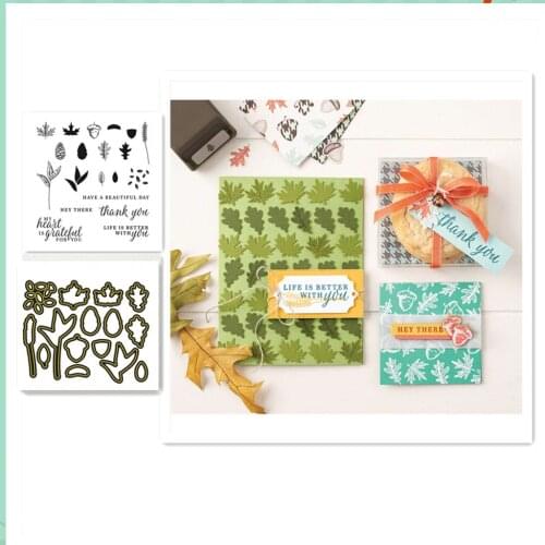 Autumn Metal Cutting Dies and Stamps Stencils for DIY Scrapbooking Decorative Embossing DIY Paper Cards
