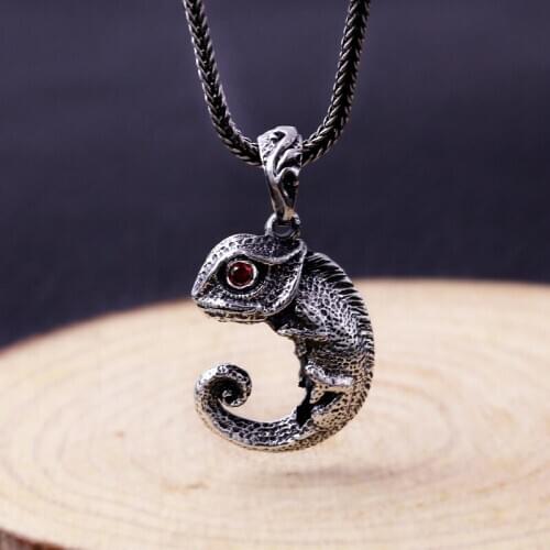 Wholesale 925 Sterling Silver Fashion Jewelry Small Cute Little Lizard Retro Thai Necklace Pendant Valentines Day Girlfriend