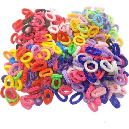 100 Pcs / Lot Kids Elastic Hair Band Girl Children Candy Solid Kid Rope Accessories Scrunchy Rubber Gum Baby Hairband Headwear