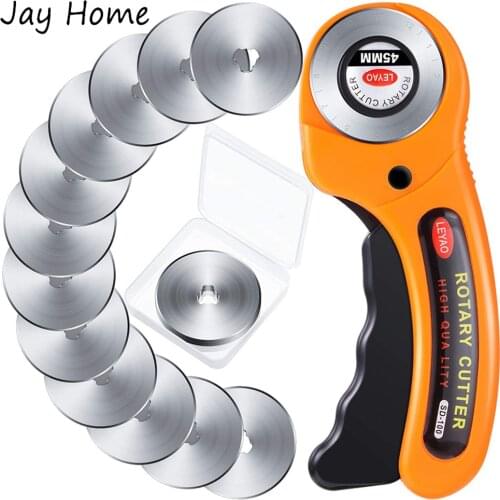 Sewing Rotary Cutter 45mm Rotary Cutters with Replacement Blades for Quilting Embroidery Sewing DIY Craft Fabric Cutting Tools