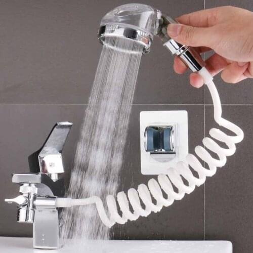 Faucet Shower Set Adjustable Detachable Sink Shower Extension Head Set Quick Connect Faucet Hand Extender for Home Bathroom 2021