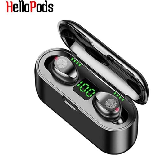 F9 TWS Wireless Bluetooth Earphone Bluetooth 5.0 LED Display Game Headset Touch Stereo Music Headset With Microphone For Xiaomi