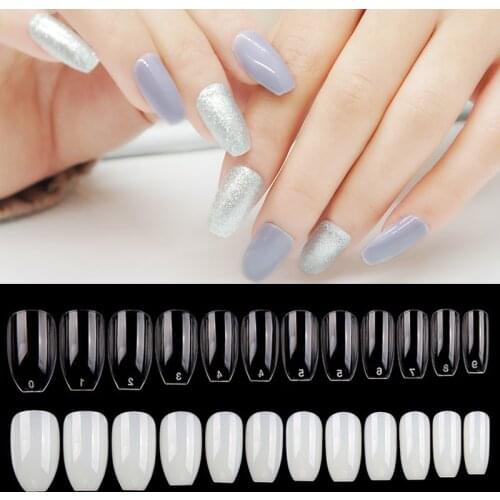 High Quliaty 600 Pcs Coffin Nails Tip Full Cover Faux Ongle Short Fake Nail Art tips Non-Trace Artificial Ballerina False Nails
