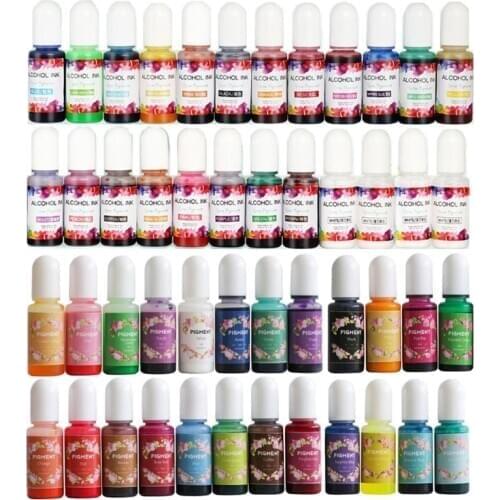 48 Bottles High Concentrated Alcohol-Based Inks Epoxy Resin Pigment Translucent Crystals Liquid Resin Pigment Kit dropship