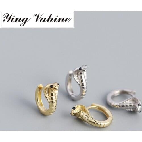 Ying Vahine New Arrival 100% 925 Sterling Silver Animal Snakes Stud Earrings for Women Jewelry