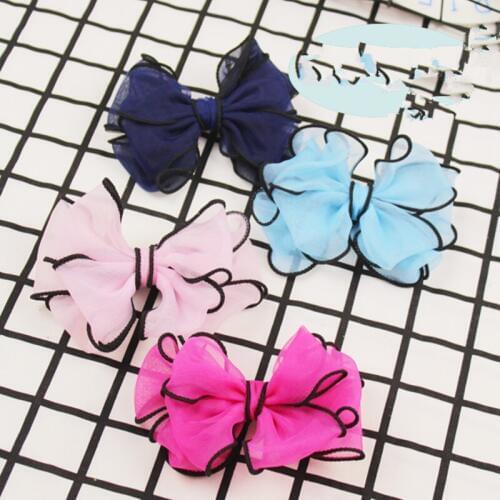 Pet Big Bows Hairpin Chiffon Butterfly Head Flower Dog Teddy Yorkshire Maltese Head Flower Headwear Jewelry 20pcs/lot