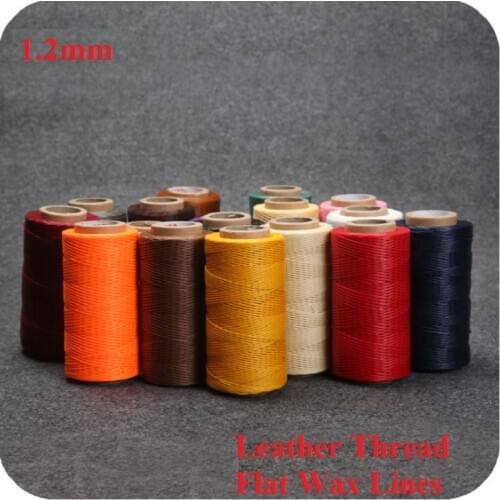 1Pcs 1.2mm Leather Thread Flat Wax Lines DIY Handmade Craft Special Line Sewing Waxed Leather Handicraft Tool Stitching 18Colors