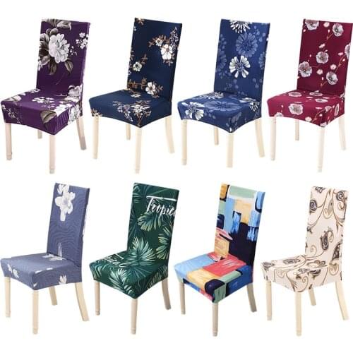 1pc Spandex Chair Covers Printed Stretch Elastic Universal Chair Cover Slipcovers Dining Room Wedding Banquet Hotel 24 Colors