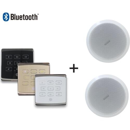 2 channel 25W Bluetooth/USB pa home audio background music system in wall mounted amplifier with 2 pieces 6'' ceiling speakers