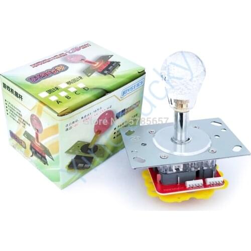 2Pcs 12V LED colorful flashing Illuminated joystick 5pin dual-plug arcade joystick, for fishing game toy crane claw game machine