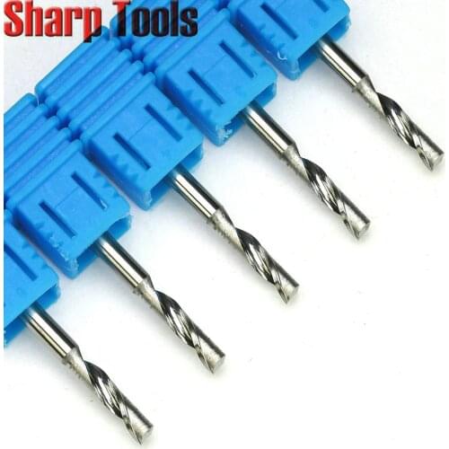 3.175x12mm One Flute Aluminium Router Bit Solid Carbide End Milling Cutter for Aluminum Composite Panels Spiral CNC Cutting Tool