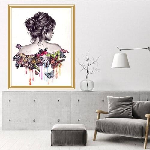 5D DIY Diamond Painting Beauty Portrait Cross Stitch Kit Square/Round Diamond Embroidery Mosaic Decoration Rhinestone Picture