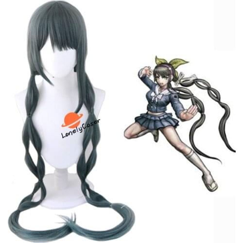Anime Danganronpa V3 Chabashira Tenko Cosplay Long Wig Props Heat-resistant Fiber Hair + Wig Cap Halloween Party Girl Women