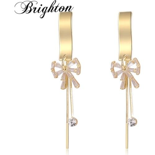 Brighton 2021 Hot Sale Butterfly Zircon Drop Earrings Fashion Tassel Alloy Dangle Earrings Bohemia For Women Party Jewelry Gift