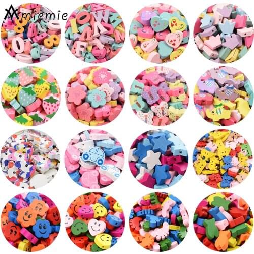 50Pcs/Lot Cute Letters Wooden Alphabet Beads Decoration Scrapbooking Craft Cardmaking Supplies DIY Jewelry Making Accessories