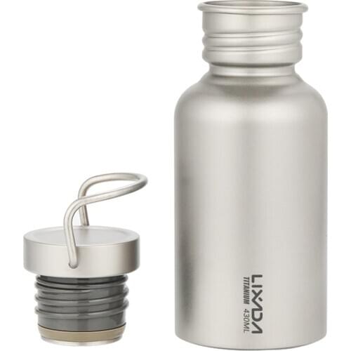 Lixada 430ml Leakproof Titanium Bottle Ultralight Outdoor Bottle Camping Cycling Hiking Sports Water Bottle Outdoor Tableware
