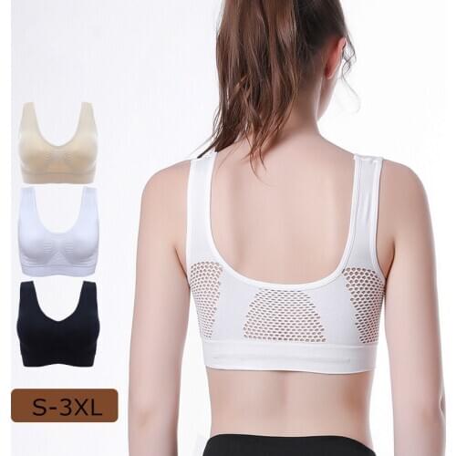 Sexy Women Bras Push Up Gather Bralette Breathable Hollow Mesh Underwear Shockproof Fitness Seamless Bra XXXL Intimates