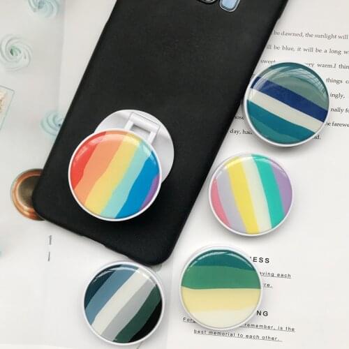 Stripe Contracted style phone holder Round folding bracket mobile phone bracket grip universal Apply to iPhone Samsung xiaomi