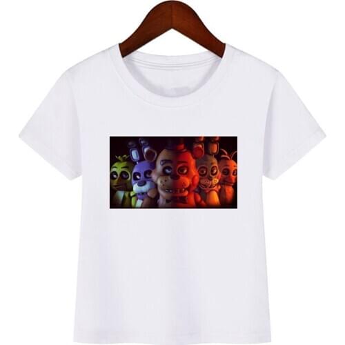 Children Five Nights At Fredd Cartoon Funny T shirt Kids 5 Fredds Clothes Baby Boys Girls Summer Tops Birthday gift T-shirt