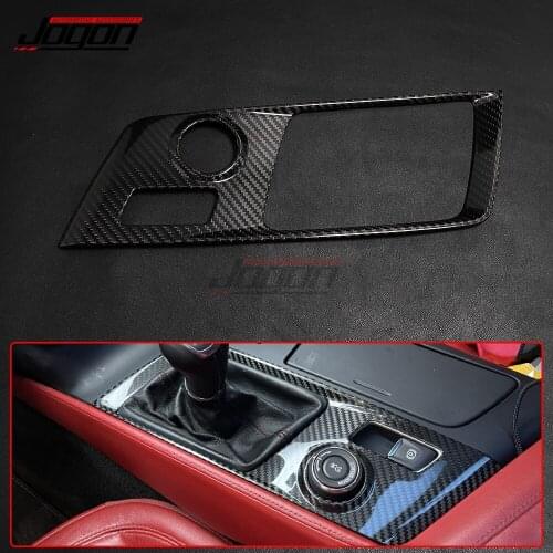 For Chevrolet Corvette C7 2014-2019 LHD Real Carbon Fiber Interior Center Console Gear Shift Panel Sticker Trim Car Accessories