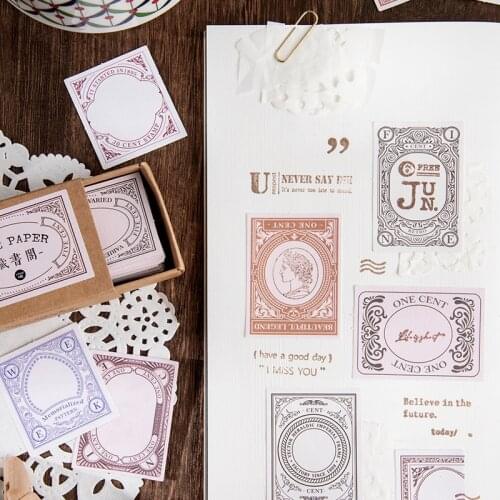45Pcs/Box Antique Border Collage Labels Material Paper Junk Journal Planner Scrapbooking Vintage Decorative DIY Craft Paper