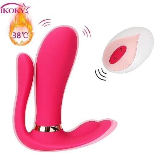 IKOKY Heating Dildo Vibrator Anal Sex Toys For Women Couple Wireless Remote Control Female Masturbation Vibrating Panties