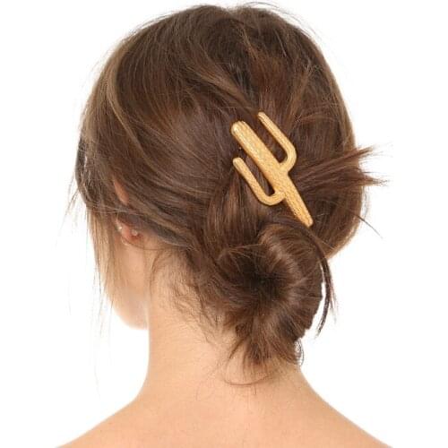 Creative Bohemian Makeup Hair Clip Elegant Barrettes Cactus Hairpins for Female Lady Women Wedding Party Hair Accessories