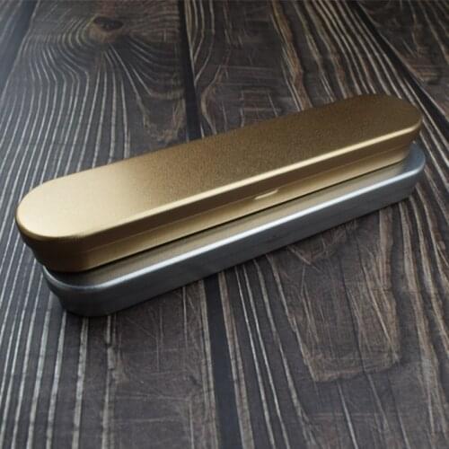 2PCS Metal Pen Box Gold Silver Color Tin Pencil Case Multifunction Stationery Storage box Organizer Pencilcase Office School