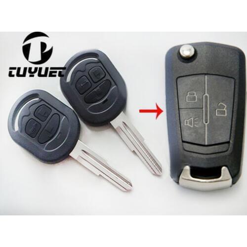 Modified Folding Flip Remote Key Shell Car for Buick Old Excelle Car Key Blanks Case With Right Side Key Blade