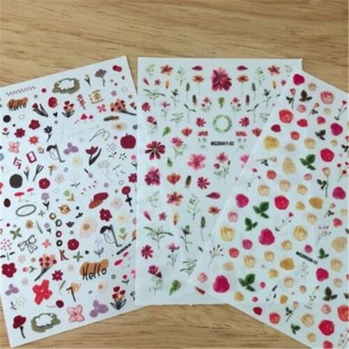 Fashion Hot Selling Japanese Style Light Traceless Nail Stickers Nail Art Flowers Nail Decals Manicure Hand Decor Nail Art Women
