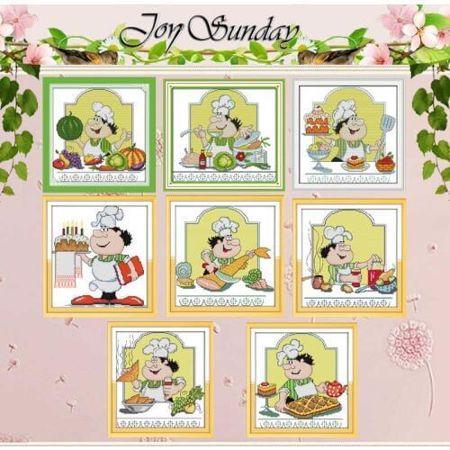 Cook Humor chef counted Cross Stitch 11CT 14CT Cross Stitch Set Wholesale DIY cartoon Cross-stitch Kit Embroidery Needlework