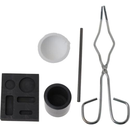 5Pcs Graphite Crucible Kits Graphite Crucible Silver Ingot Mold Jewelry Melting Ingot Tools Set For Gold Silver Platinum