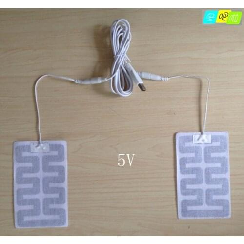 NEW 1SET 5V usb 1 trailer 2 heating element. Insoles warm heating element 8 * 13CM40 ~ 45degree