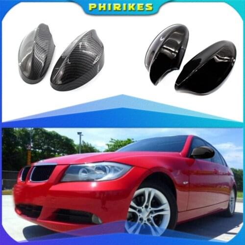 NEW Car Rear-View Side Mirror Cover For BMW 1 3 Series E81 E82 E87 E88 E90 E91 E92 E93 Carbon fiber pattern Replacement Covers